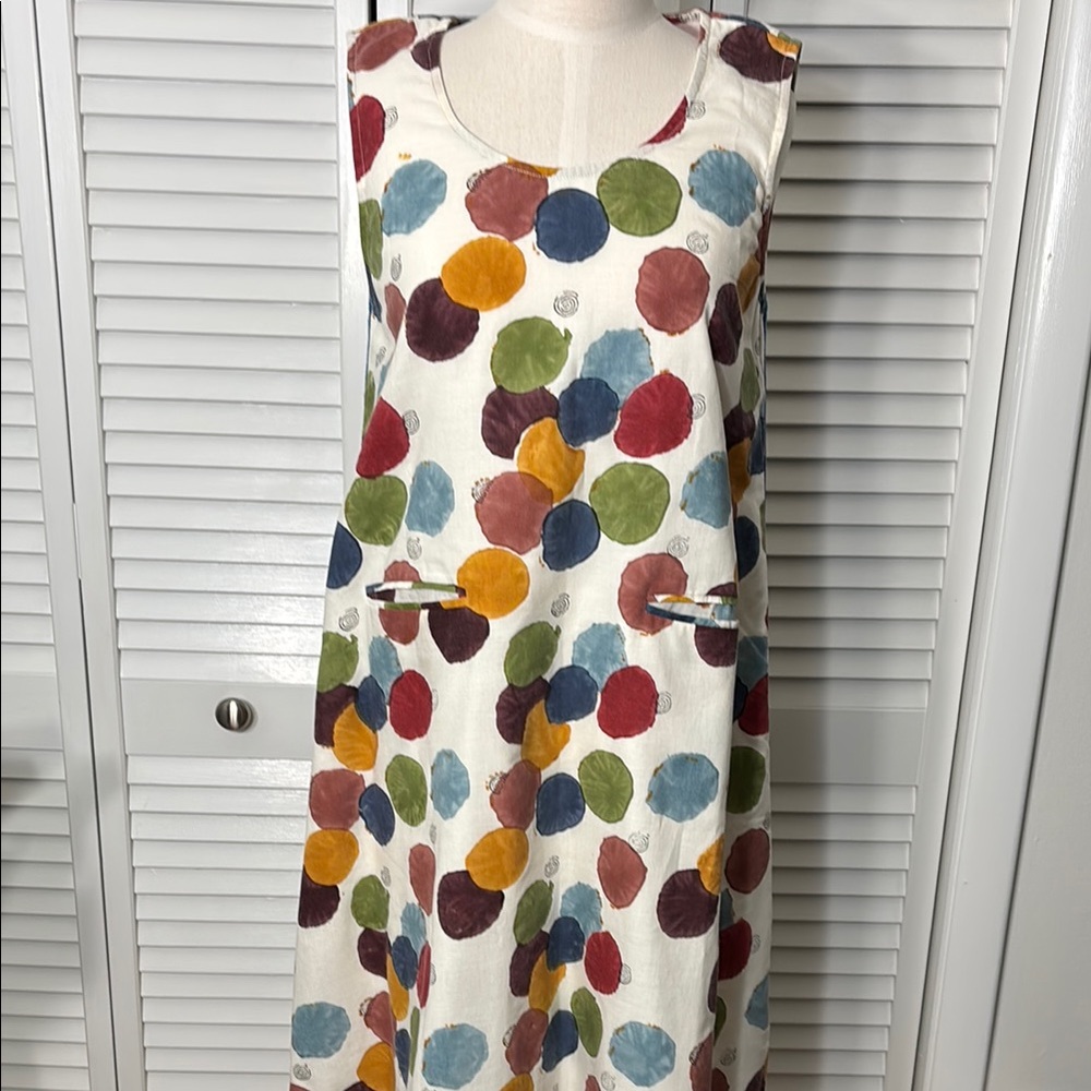 Colorful Polka Dot Sleeveless Dress